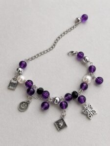 amethyst butterfly charm bracelet