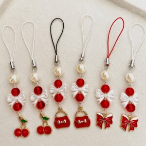 cherry bow phone charm