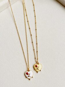 rose heart pendant necklace
