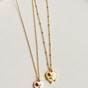 rose heart pendant necklace