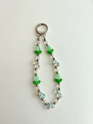 Crystal Beads Phone Charm green